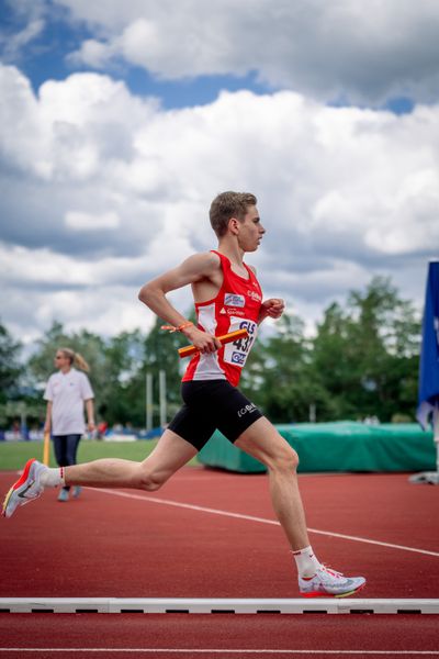 Silas Zahlten (LG Brillux Muenster) am 29.05.2022 waehrend der Deutschen Meisterschaften Langstaffel im Otto-Schott-Sportzentrum in Mainz